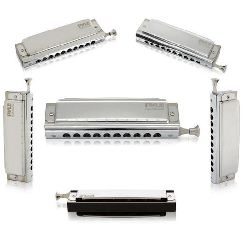 Pyle Pro Classic-Style Chromatic Harmonica with Stainless Steel Cover Plate
