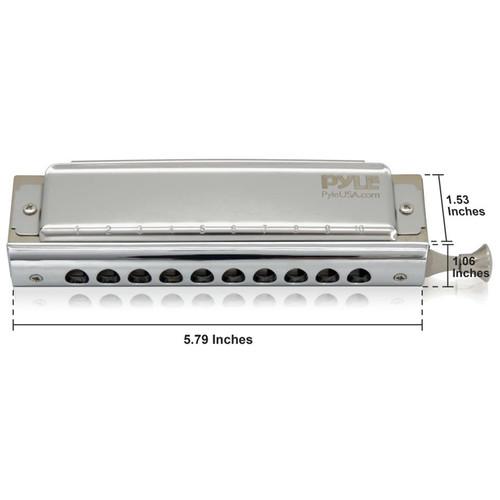 Pyle Pro Classic-Style Chromatic Harmonica with Stainless Steel Cover Plate