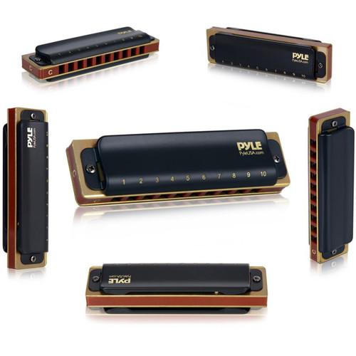 Pyle Pro Classic-Style Diatonic Harmonica with Brass Cover Plate