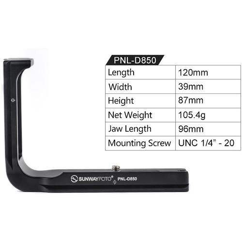 Sunwayfoto PNL-D850 L-Bracket for Nikon D850