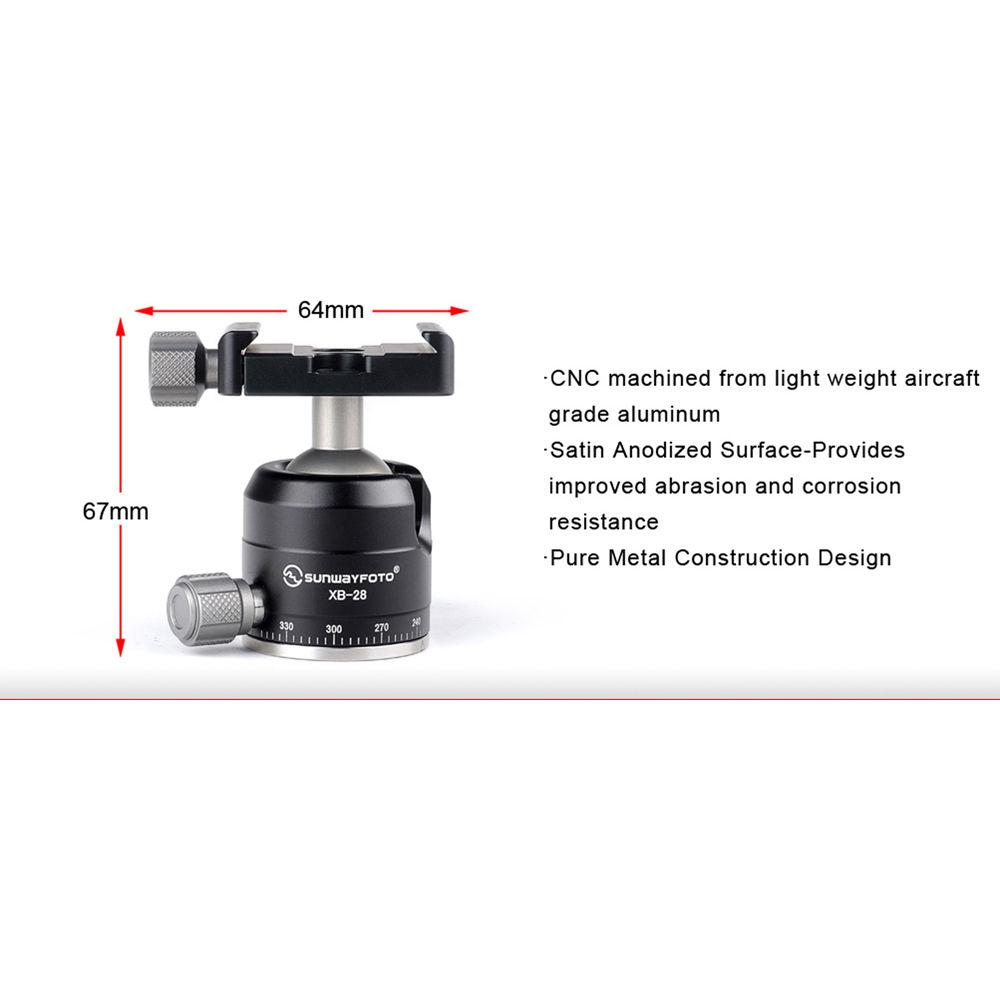 Sunwayfoto XB-28 Low-Profile Ball Head