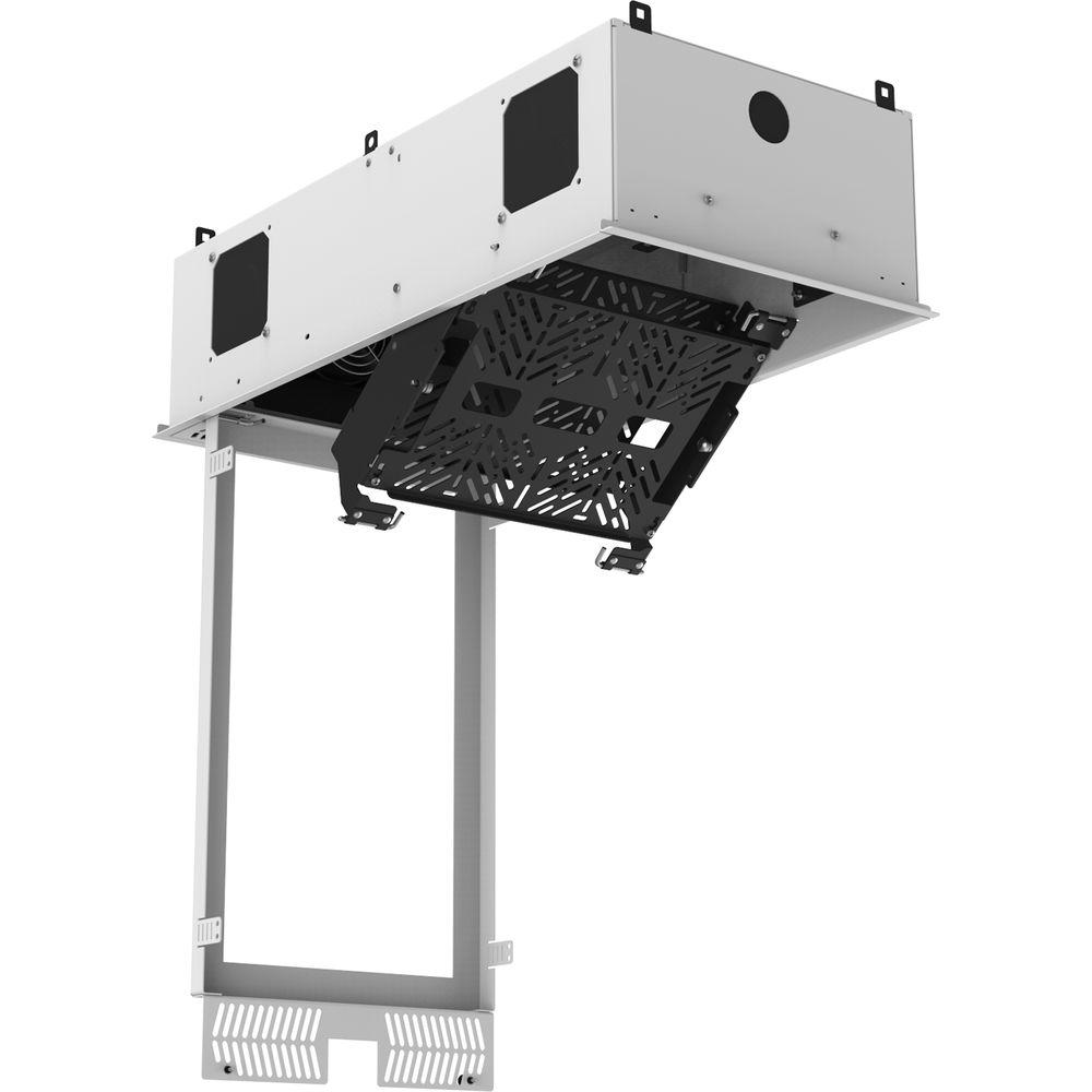 Atlas Sound 1x2 CeilingMount Rack 2RU,1 2 Wide Ambitilt Shelf Intgrtd Current Sensing PWRPK No Projector PoleMnt