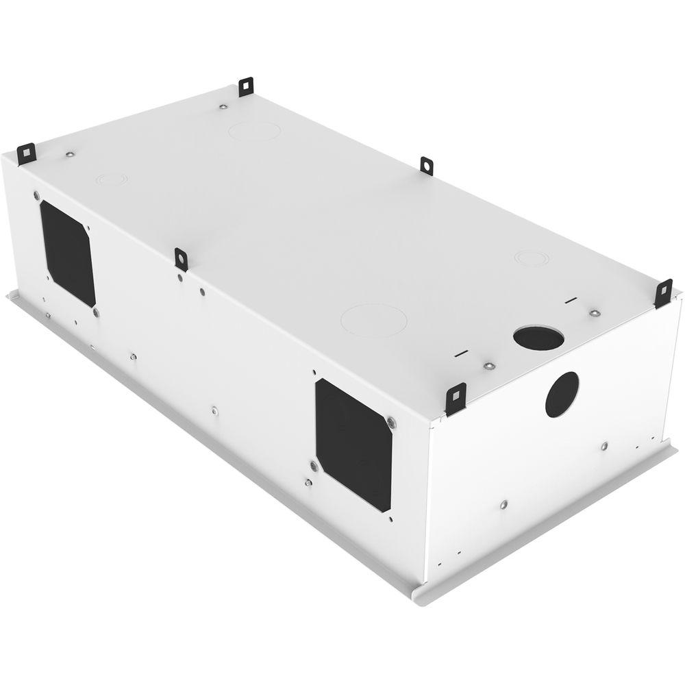 Atlas Sound 1x2 CeilingMount Rack 2RU,1 2 Wide Ambitilt Shelf Intgrtd Current Sensing PWRPK No Projector PoleMnt