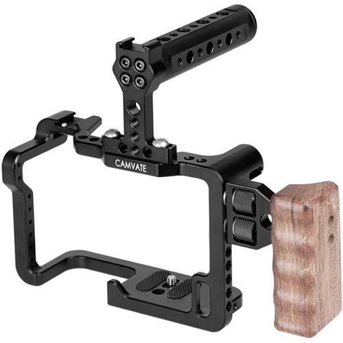 CAMVATE Cage Kit with Handles and Shoe Mounts for Panasonic Lumix GH5
