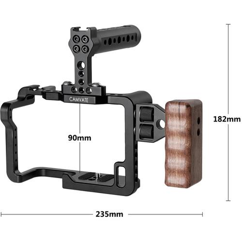 CAMVATE Cage Kit with Handles and Shoe Mounts for Panasonic Lumix GH5