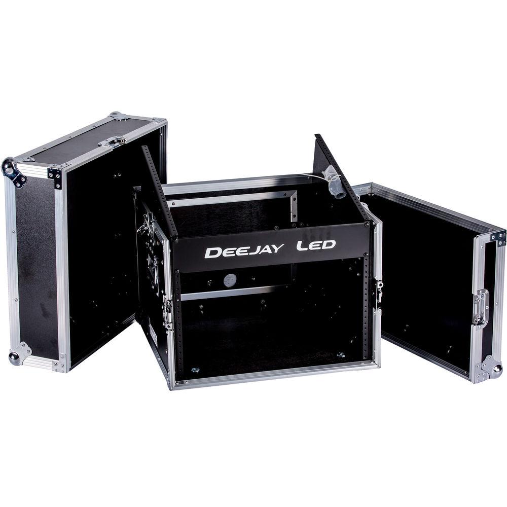 DeeJay LED 10RU Slant Mixer Rack 10RU Vertical Rack System with Full Accessory Door