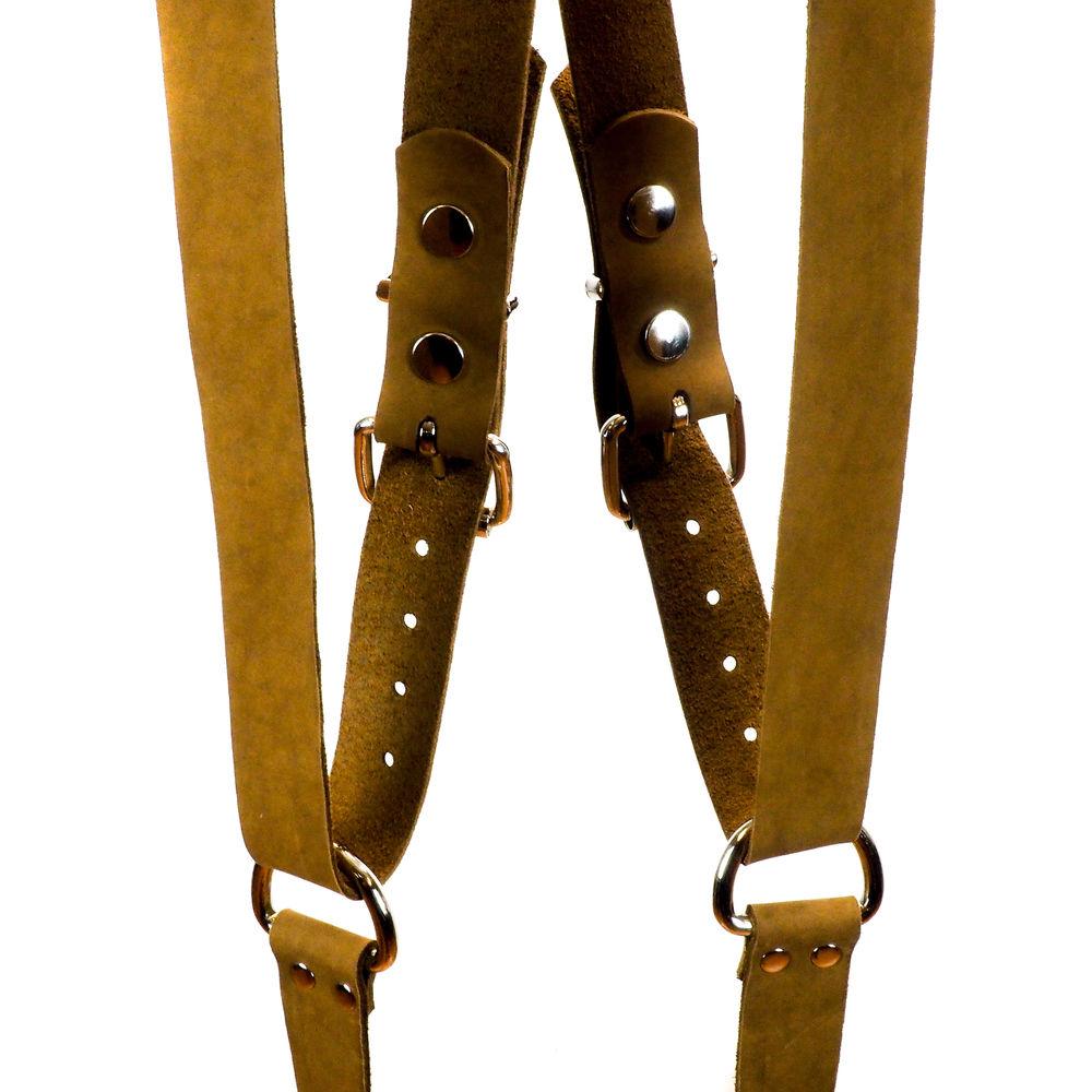 Funk Plus Suede Leather Snap Back Harness with 1.25" Wide Straps and D-Rings