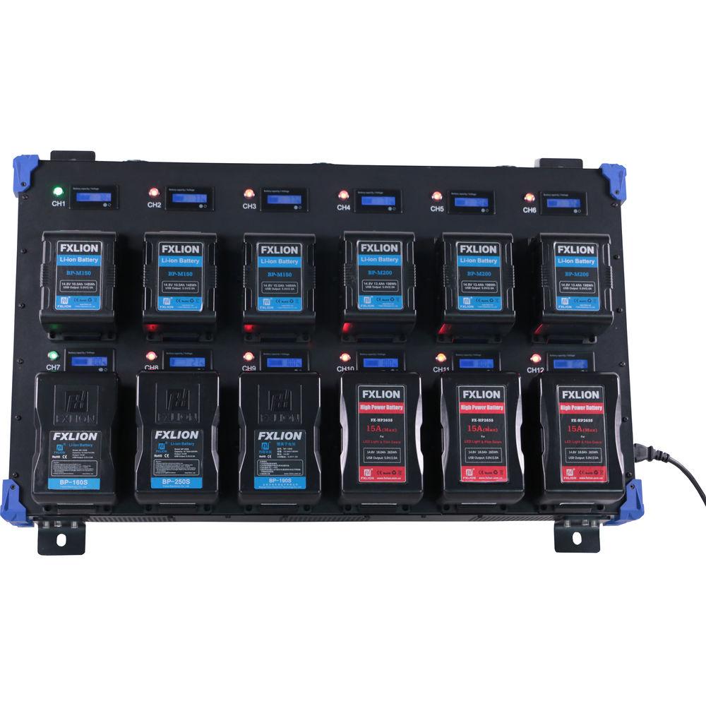 Fxlion 12-Bay V-Mount Wall Charger