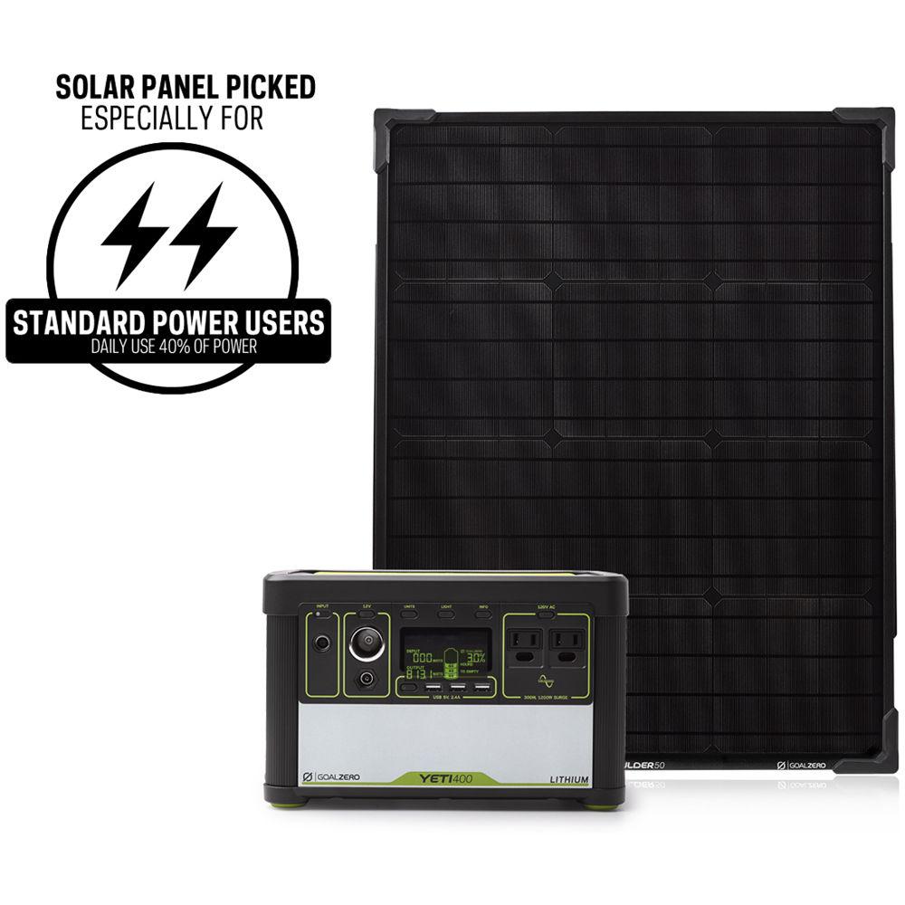 GOAL ZERO Yeti 400 Lithium Power Station with Boulder 50 Solar Panel Kit