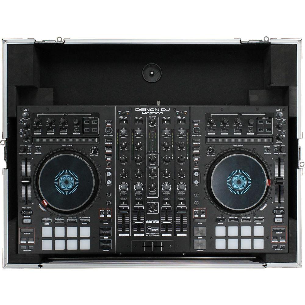 Odyssey Innovative Designs Flight Case with Removable V-Cut Front Access Panels for Denon MC7000 DJ Controller