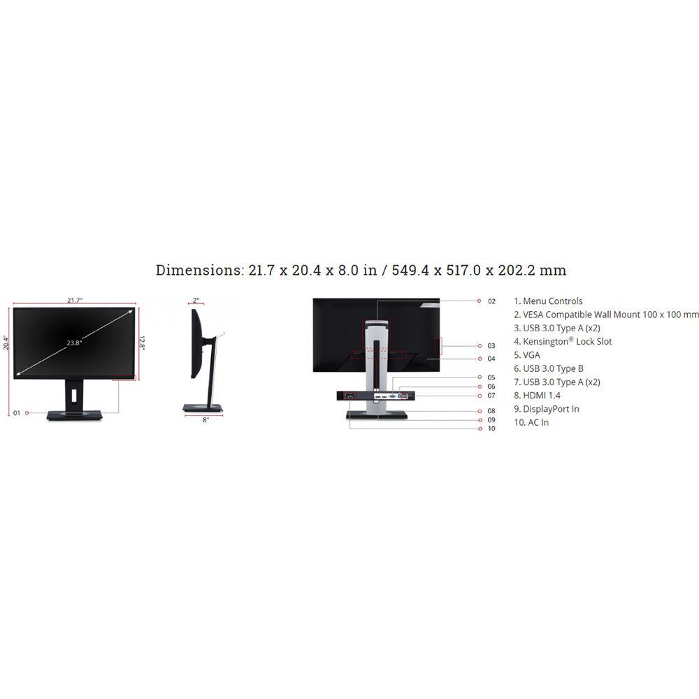 ViewSonic VG2448 23.8" 16:9 IPS Monitor