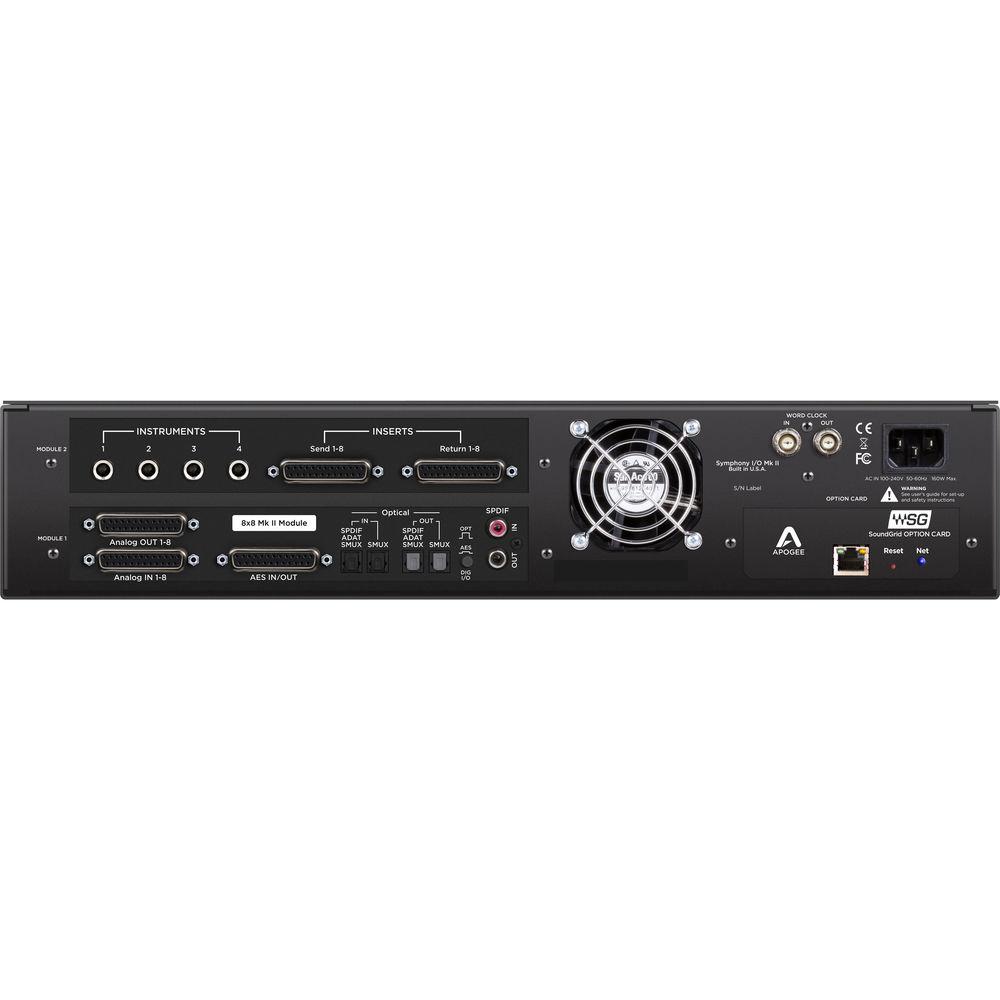 Apogee Electronics Symphony I O Mk II SoundGrid Chassis with 8x8 Analog I O, 8x8 Digital I O, and 8 Microphone Preamps