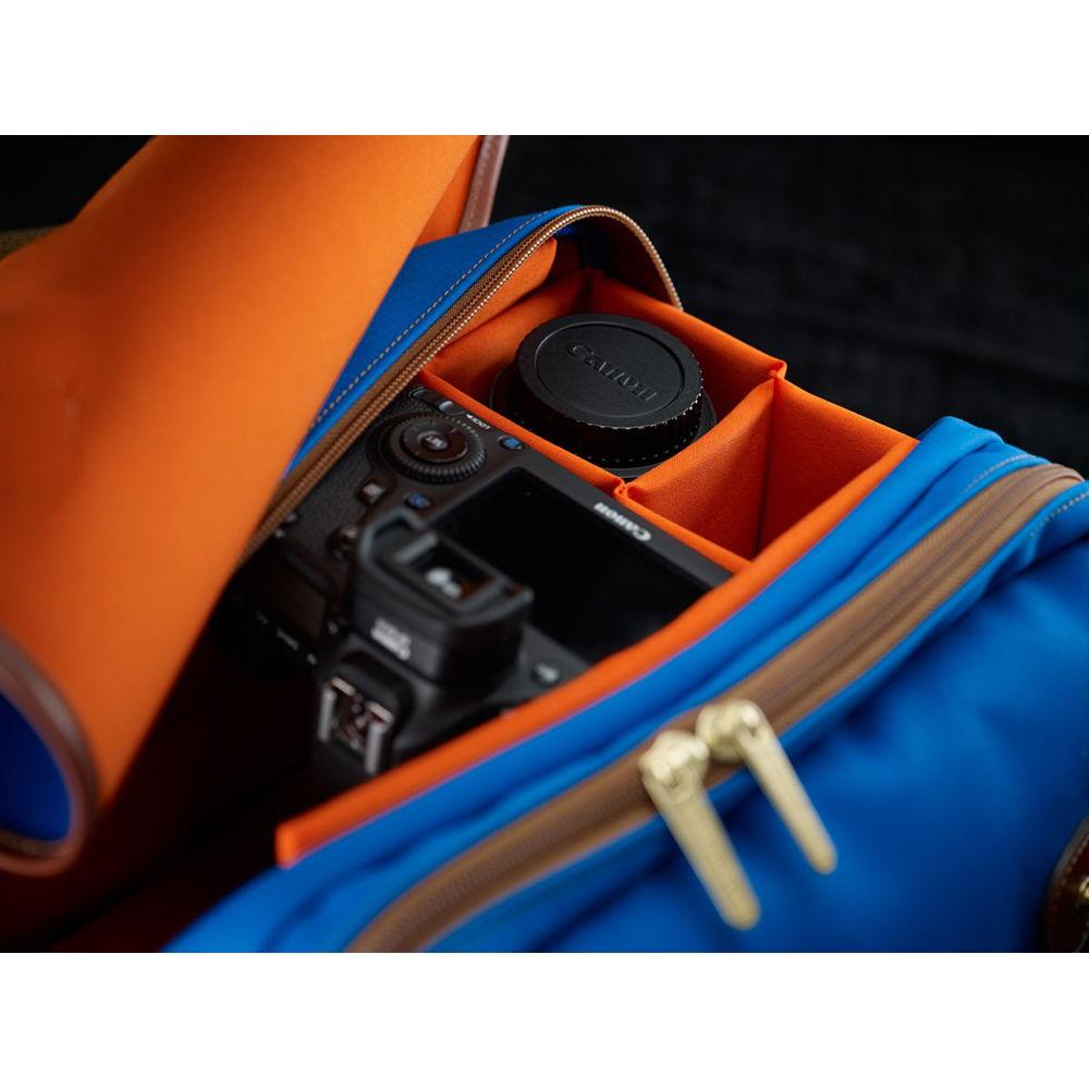 Billingham 225 Shoulder Bag Imperial Blue with Tan Leather Trim