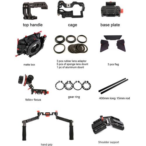 CAME-TV Protective Cage Plus for GH5 with Matte Box, Follow Focus, Handgrip & Shoulder Pad