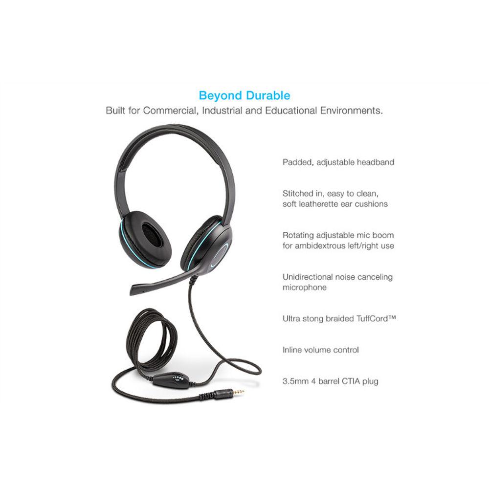 Cyber Acoustics AC-5002 Stereo Headset with 3.5mm Plug, Cyber, Acoustics, AC-5002, Stereo, Headset, with, 3.5mm, Plug