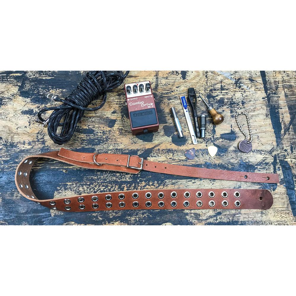 Funk Plus Double Grommet Genuine Premium Leather Guitar Strap with Buckle