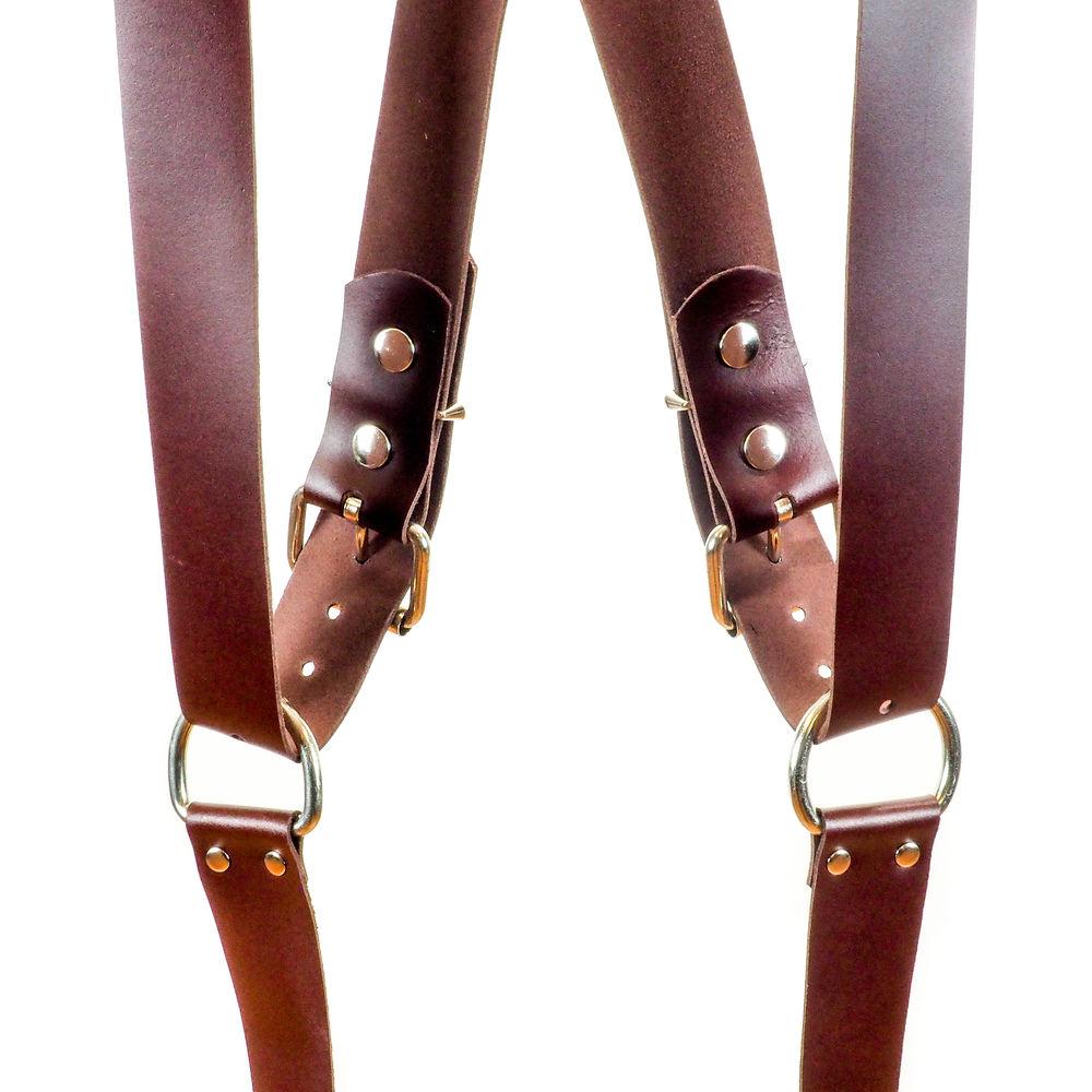 Funk Plus Latigo Leather Snap Back Harness with 1.5" Wide Straps and D-Rings