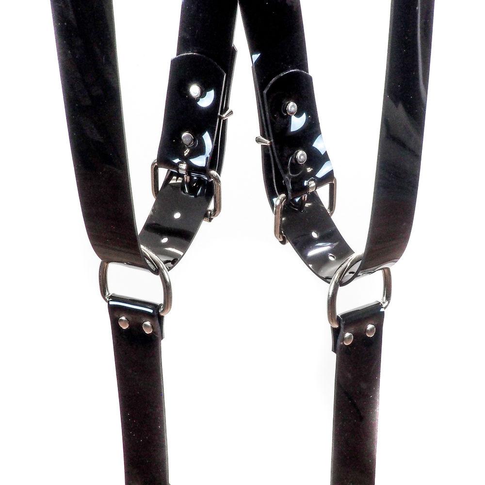 Funk Plus PVC Vinyl Snap Back Harness with 1.5" Wide Straps and D-Rings