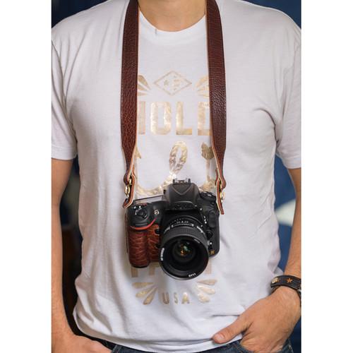 HoldFast Gear 46" Maven Classic American Bison Leather Camera Strap with Hooks & Pads
