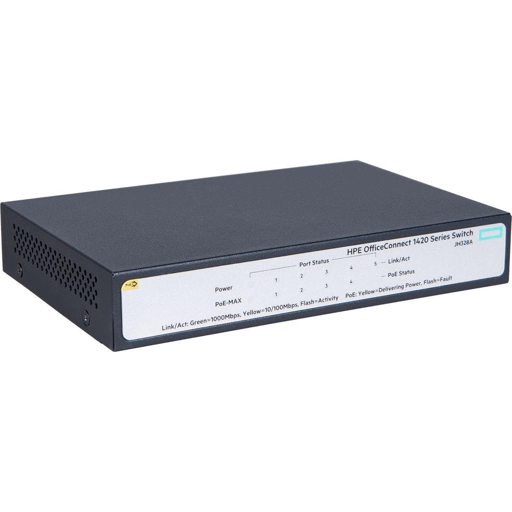 HP OfficeConnect 1420 5-Port Gigabit PoE 32W Unmanaged Switch