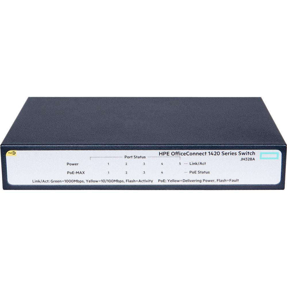 HP OfficeConnect 1420 5-Port Gigabit PoE 32W Unmanaged Switch