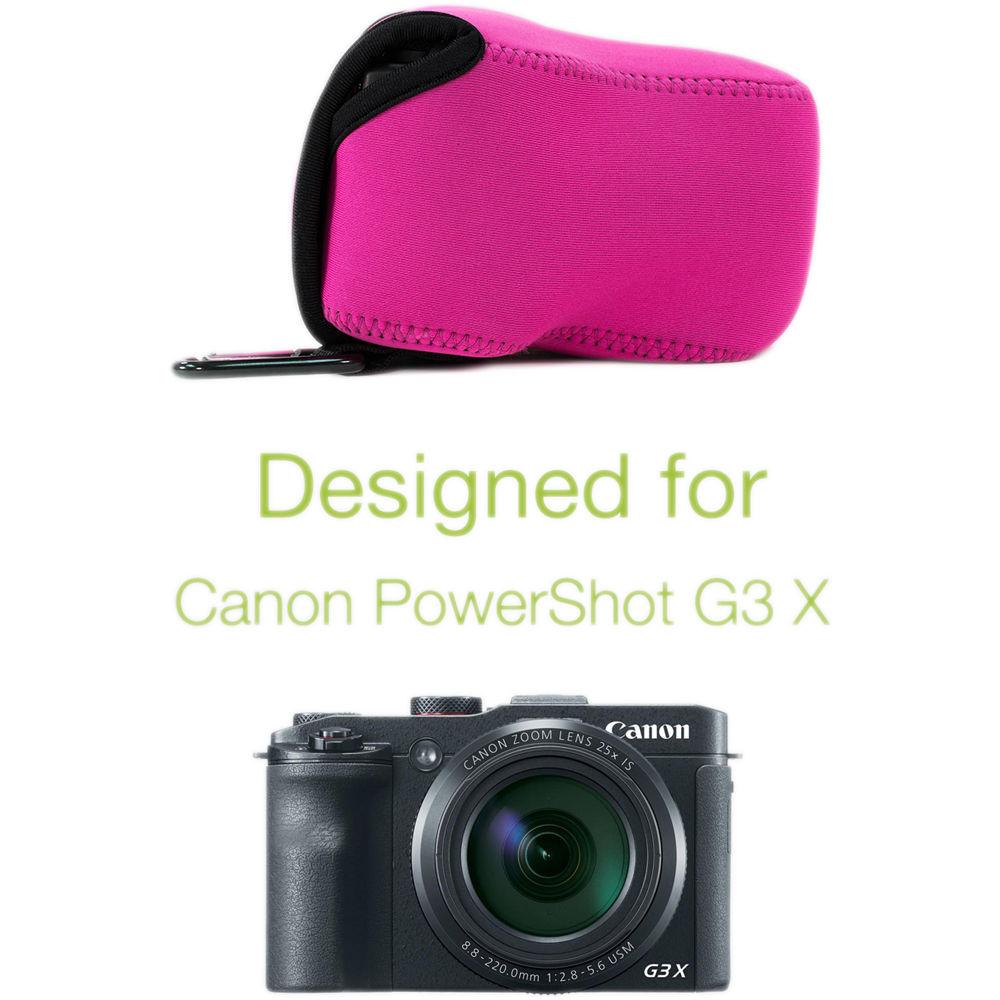 MegaGear Ultra-Light Neoprene Camera Case with Carabiner for Canon PowerShot G3 X