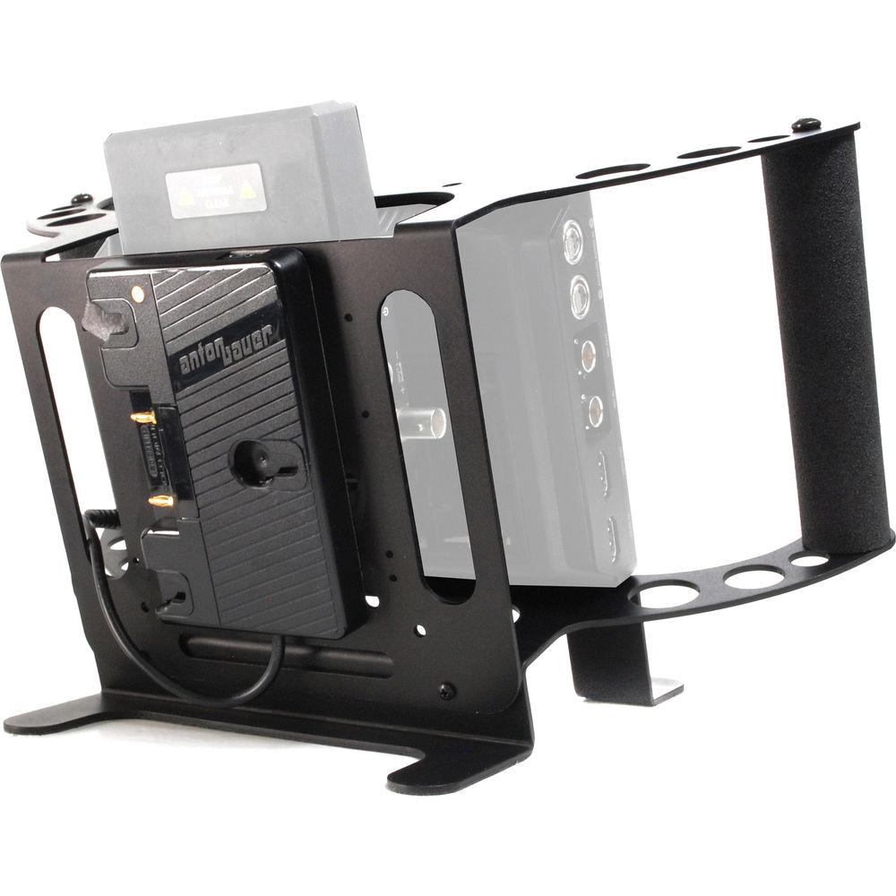 Nebtek Bracket For The Blackmagic Video Assist 4K Monitor W Gold Mount Anton Bauer Battery Adapter