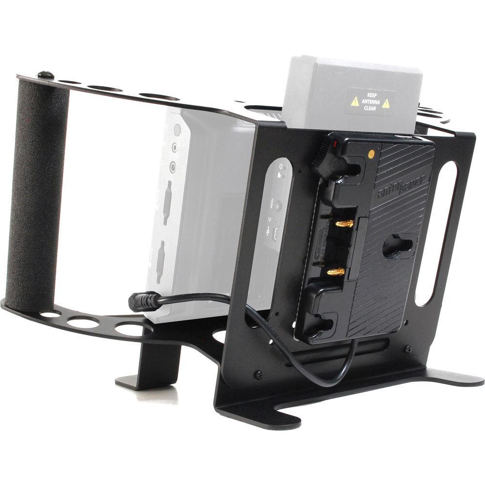 Nebtek Bracket For The Blackmagic Video Assist 4K Monitor W Gold Mount Anton Bauer Battery Adapter