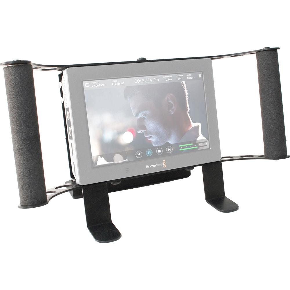 Nebtek Bracket For The Blackmagic Video Assist 4K Monitor W Gold Mount Anton Bauer Battery Adapter