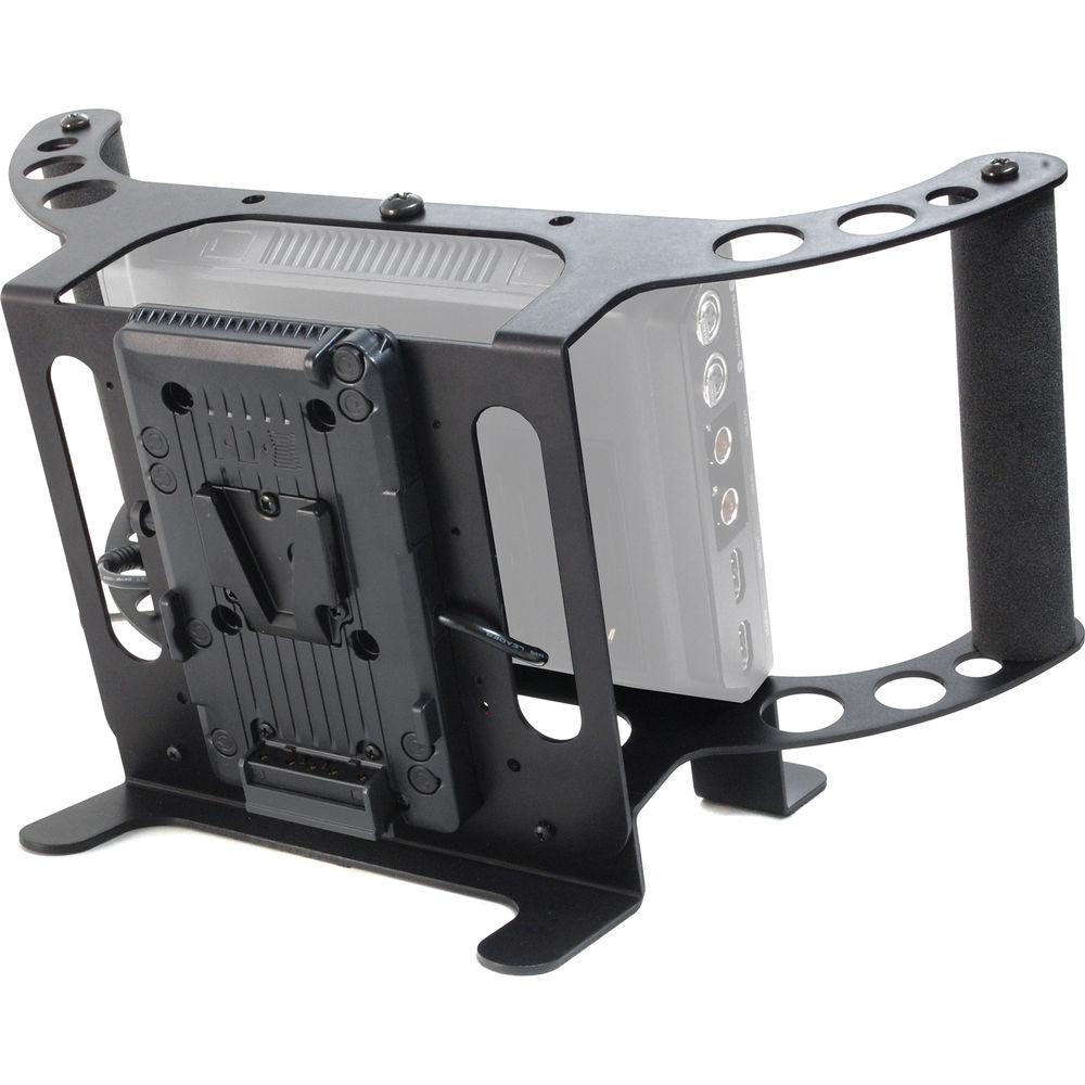 Nebtek Bracket For The Blackmagic Video Assist 4K Monitor with V-Mount IDX Battery Adapter