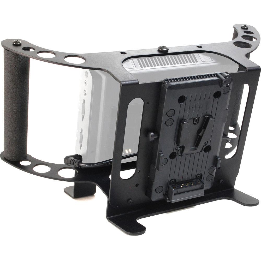 Nebtek Bracket For The Blackmagic Video Assist 4K Monitor with V-Mount IDX Battery Adapter