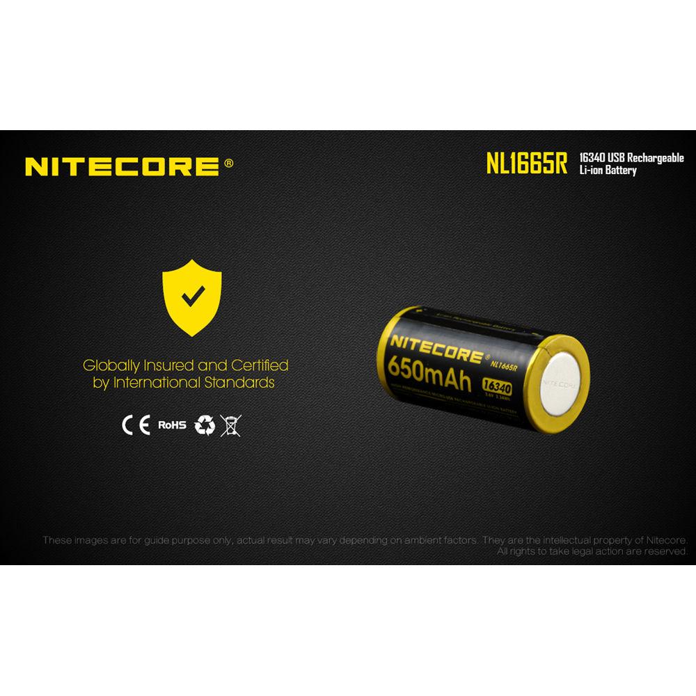 Nitecore NL1665R 16340 Rechargeable Li-Ion Battery