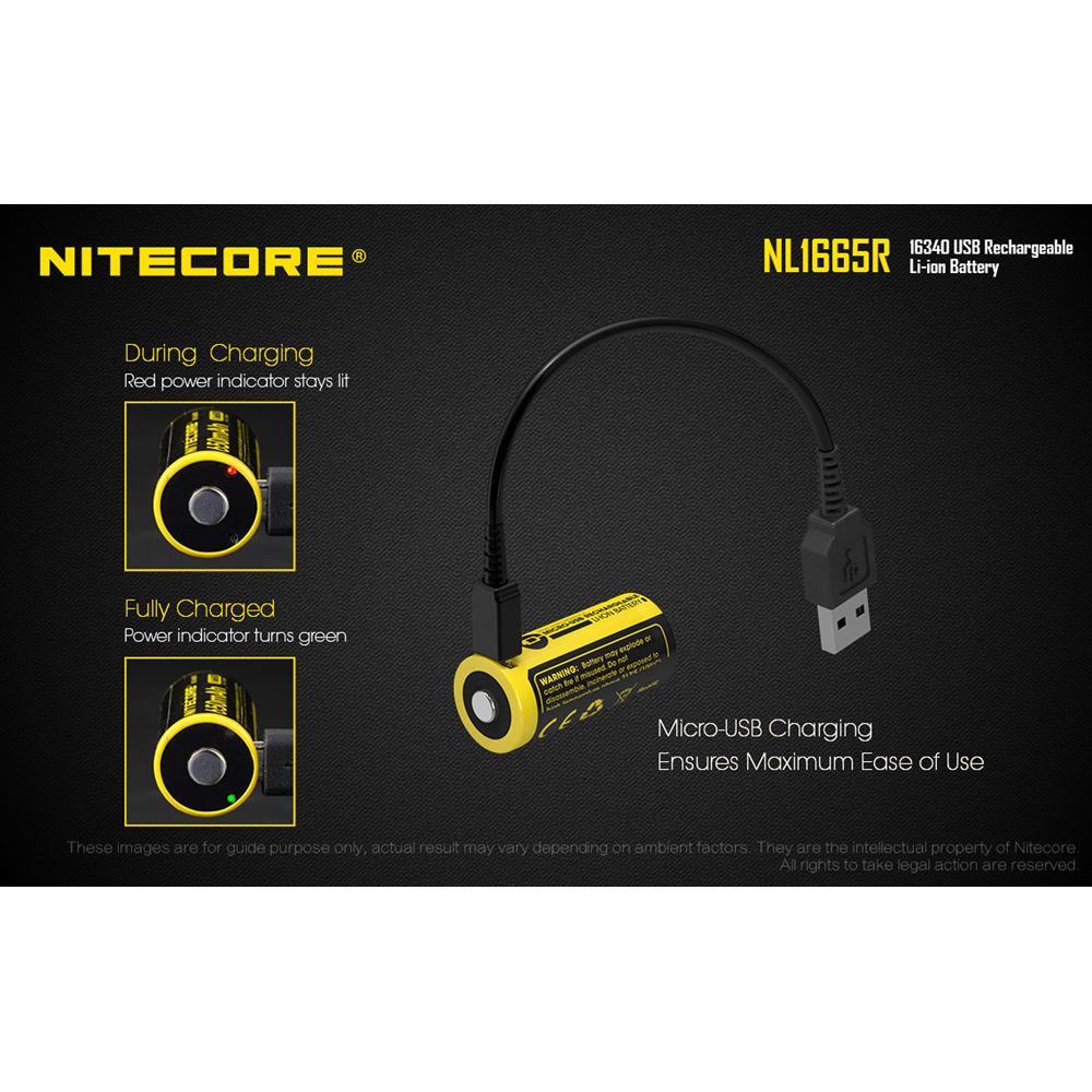 Nitecore NL1665R 16340 Rechargeable Li-Ion Battery