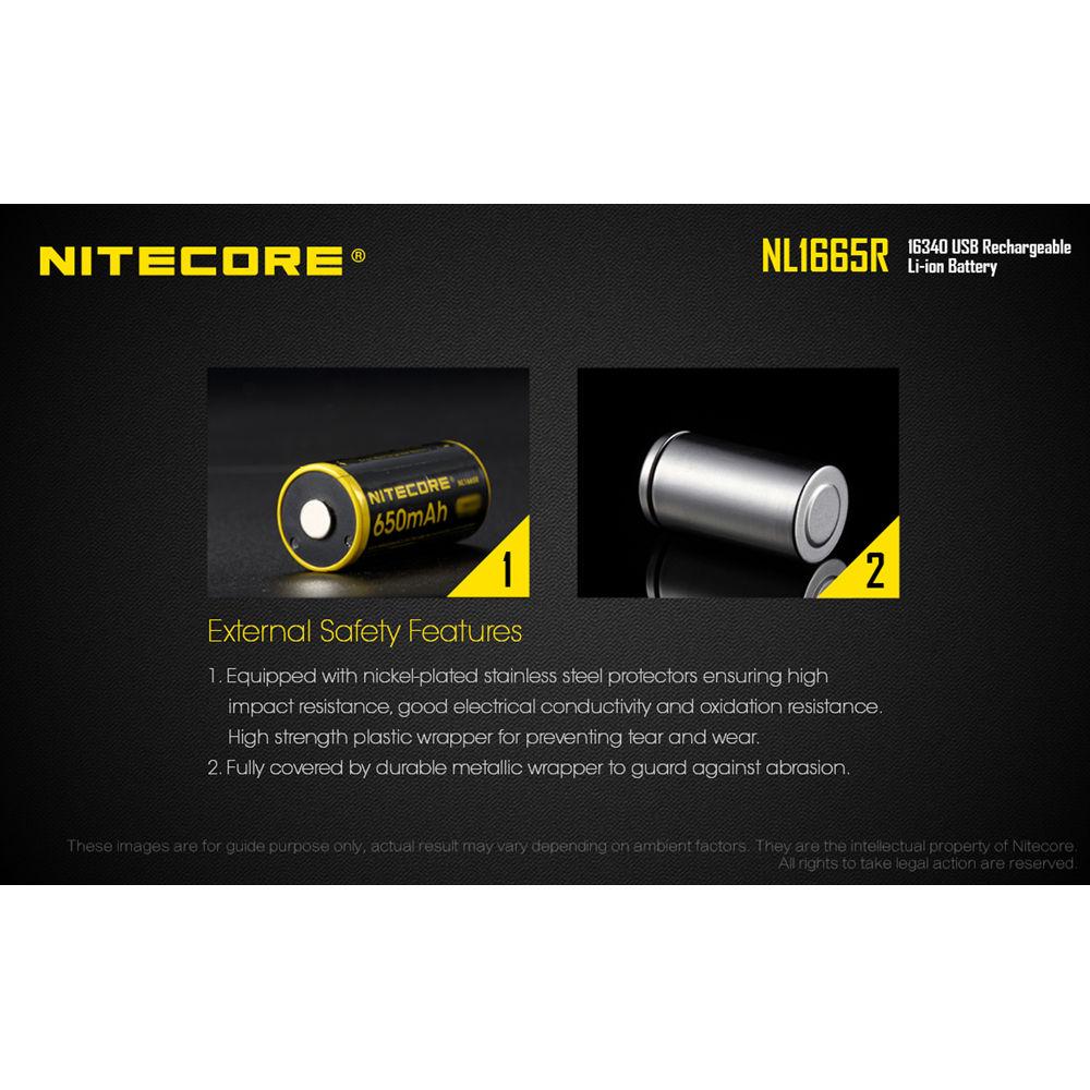 Nitecore NL1665R 16340 Rechargeable Li-Ion Battery