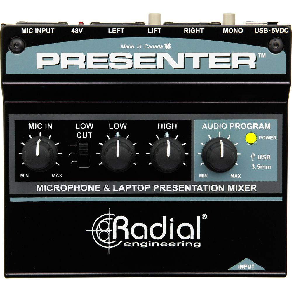 Radial Engineering Presenter Mixer with XLR, 3.5mm, and USB Inputs