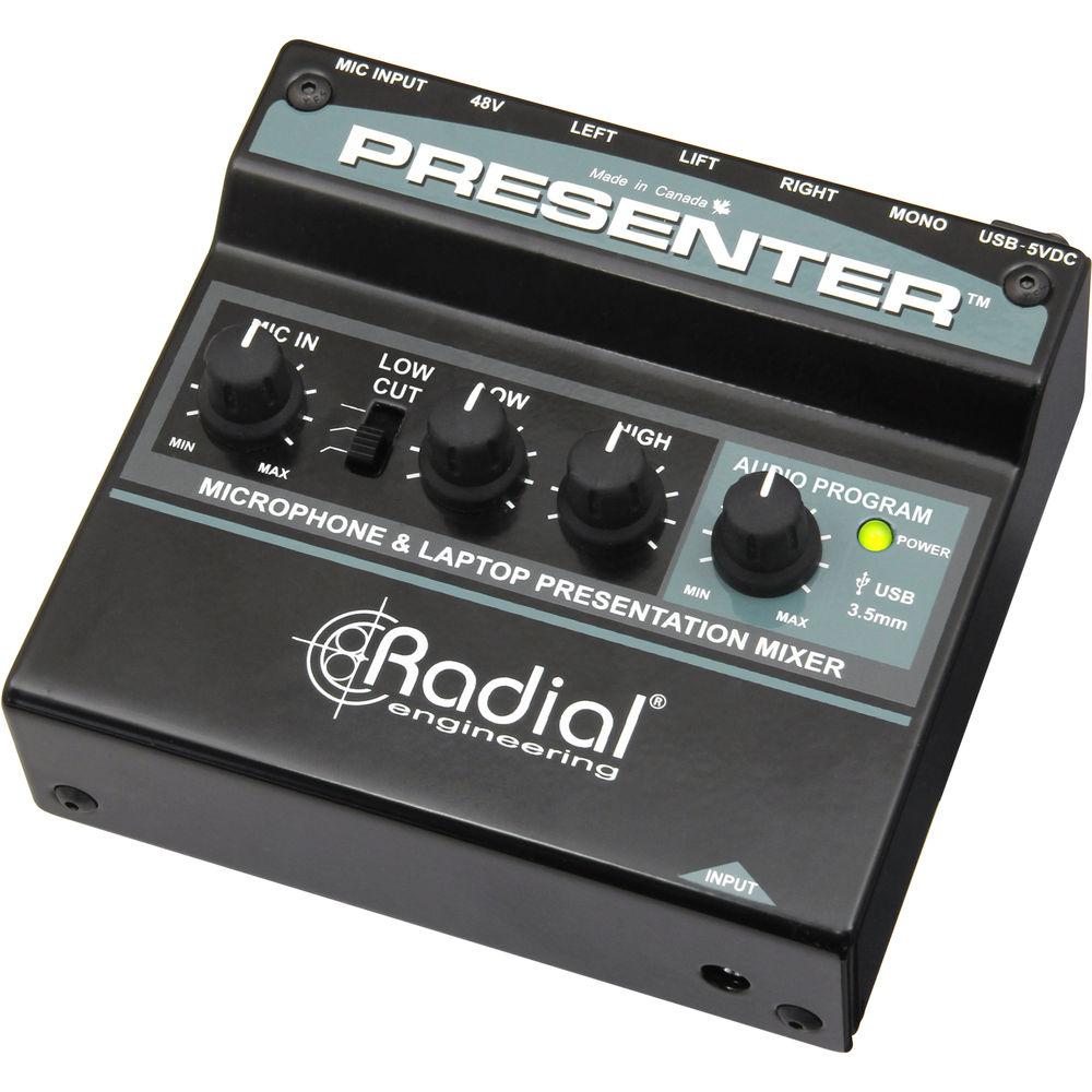 Radial Engineering Presenter Mixer with XLR, 3.5mm, and USB Inputs