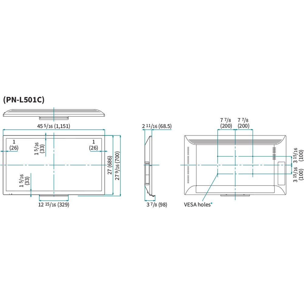 Sharp PN-L501C Value Priced 50" Aquos Board Interactive Display System 10-Point Capacitive Multi-Touch Scr