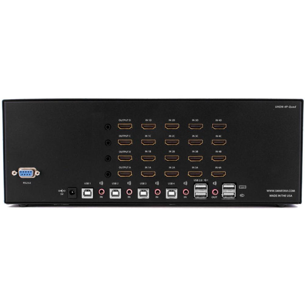 Smart-AVI 4-Port Quad-Head HDMI KVM Switch with USB 2.0 and Audio