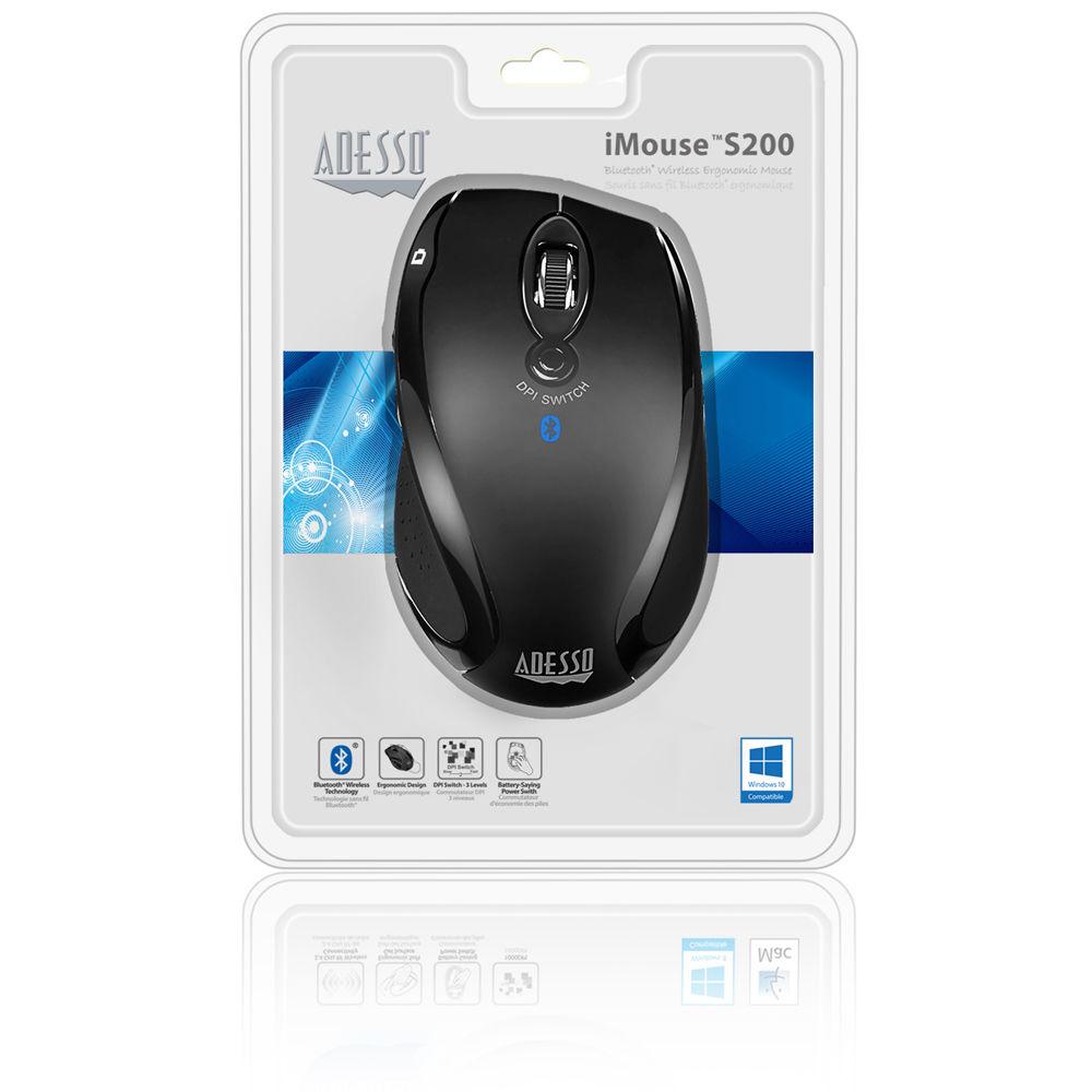 Adesso iMouse S200B Bluetooth Ergo Mini Scroll Mouse, Adesso, iMouse, S200B, Bluetooth, Ergo, Mini, Scroll, Mouse