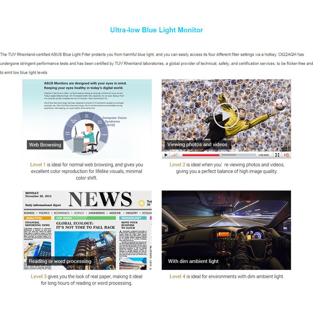 ASUS 21.5" Asuspro C622AQH Full HD 1080P IPS Ergonomic Back-Lit LED Monitor