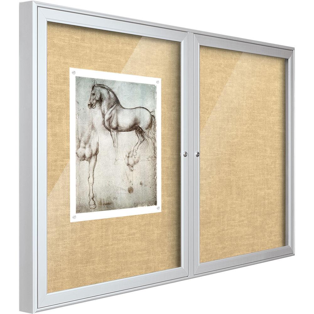 Best Rite Indoor Enclosed Two-Door Bulletin Board Cabinet