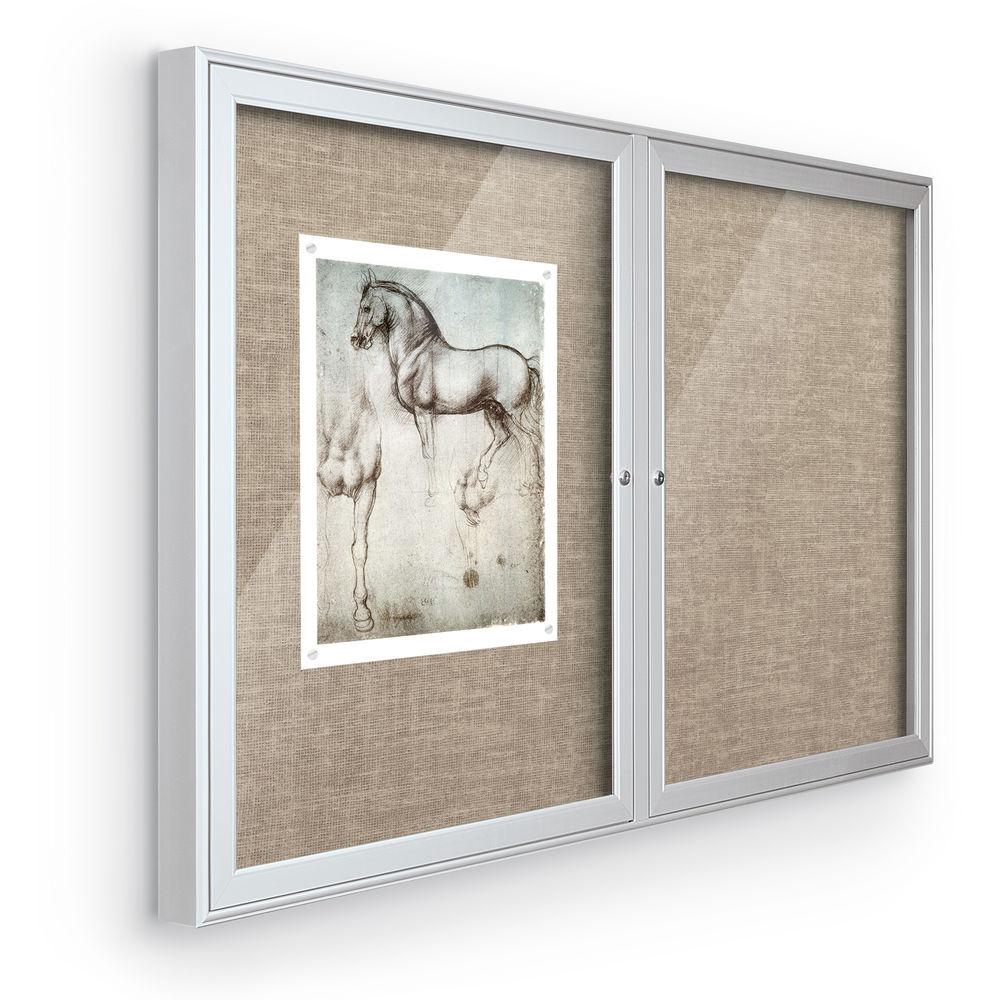 Best Rite Indoor Enclosed Two-Door Bulletin Board Cabinet
