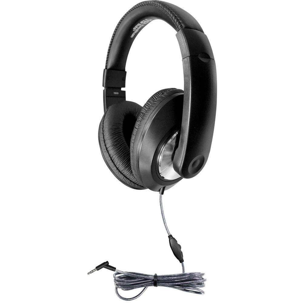 HamiltonBuhl Smart-Trek Deluxe Stereo Headphones with In-Line Volume Control and 3.5mm TRS Plug