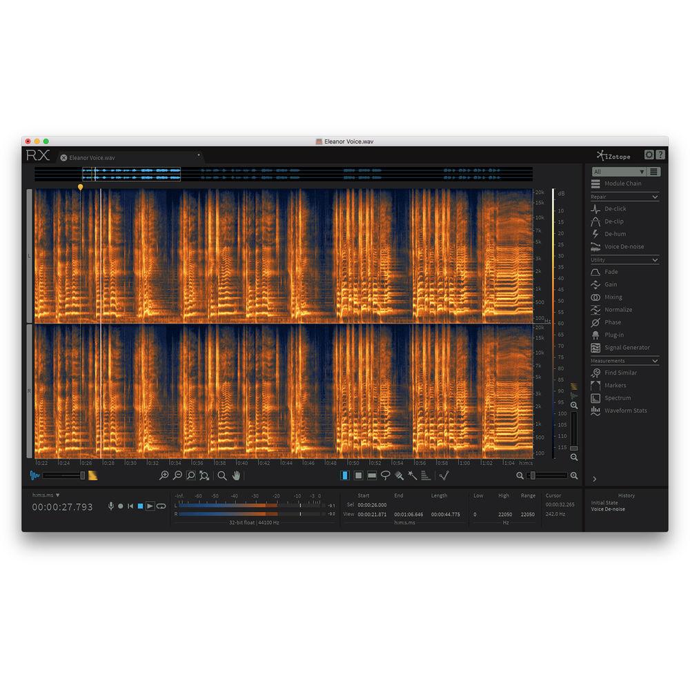 iZotope RX Elements Audio Restoration and Enhancement Software