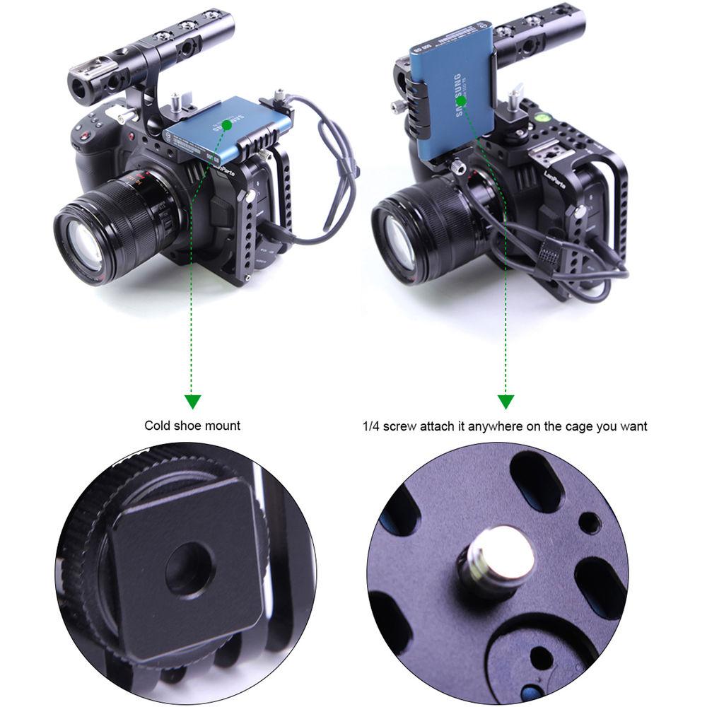 LanParte Clamp with Cold Shoe Mount for Samsung T5 SSD