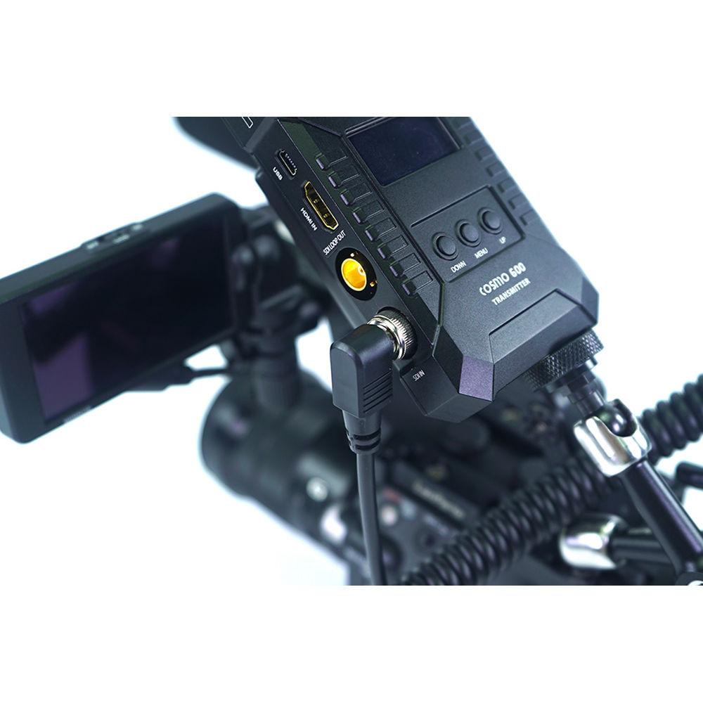 LanParte Coiled SDI Cable with Right Angle Connectors