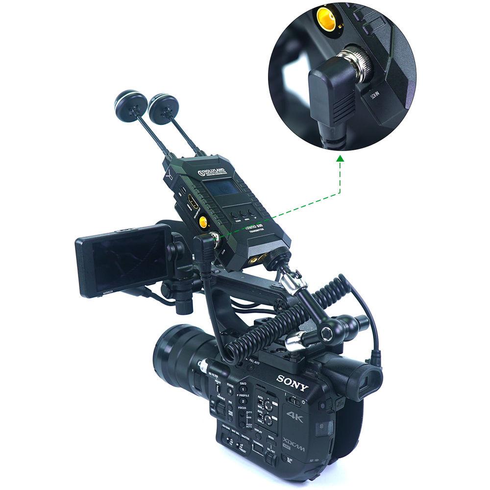 LanParte Coiled SDI Cable with Right Angle Connectors