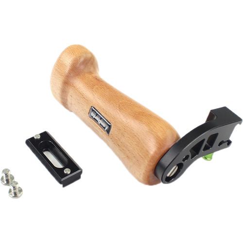 LanParte Wooden Left Handle with NATO Rail for Camera Cage