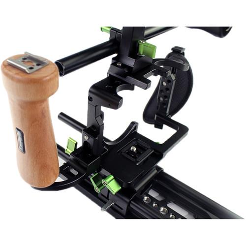 LanParte Wooden Left Handle with NATO Rail for Camera Cage