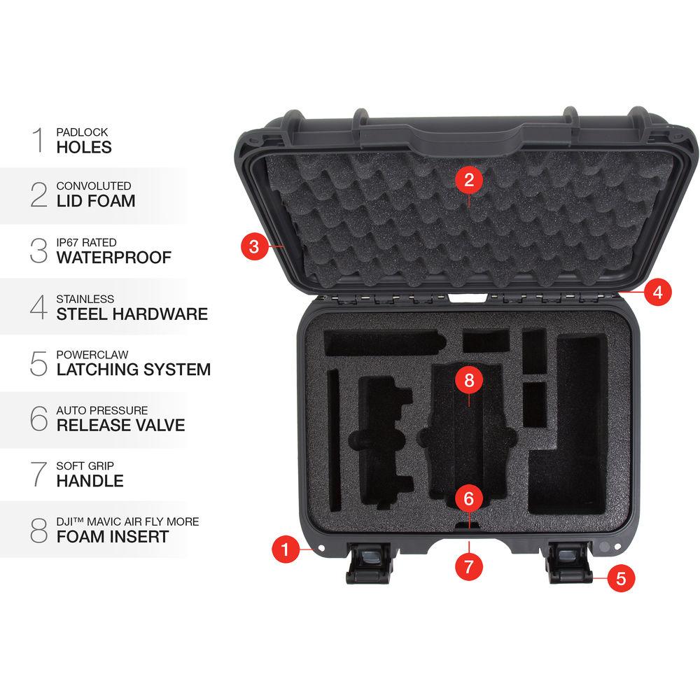 Nanuk 915 Waterproof Hard Case with Insert for DJI Mavic Air Fly More Combo